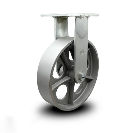 Service Caster 10 Inch Extra Heavy Duty Semi Steel Cast Iron Wheel Rigid Top Plate Caster SCC SCC-KP92R1030-SSR